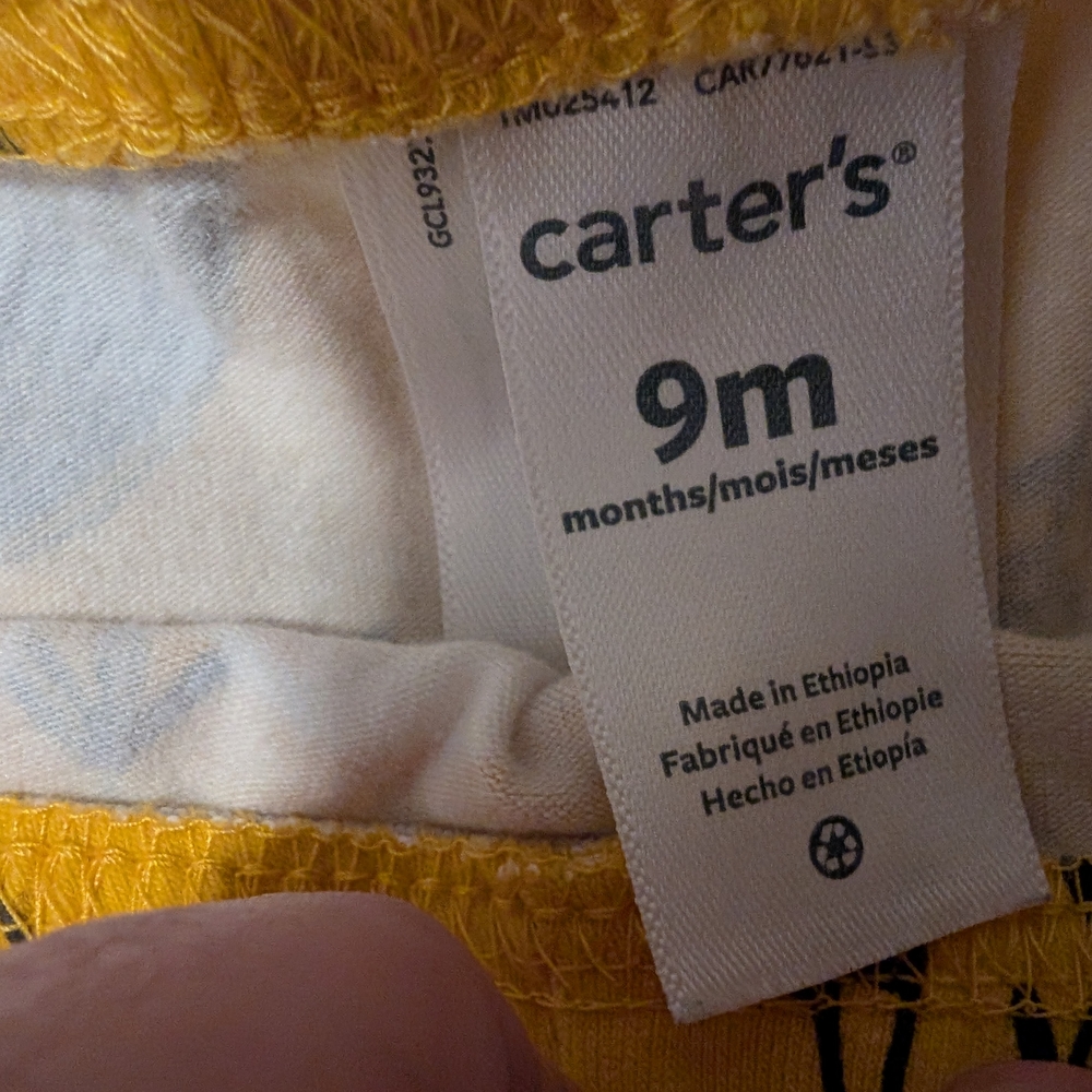 3 For $12 Carter's Yellow Floral Kids Leggings - Picture 3 of 4
